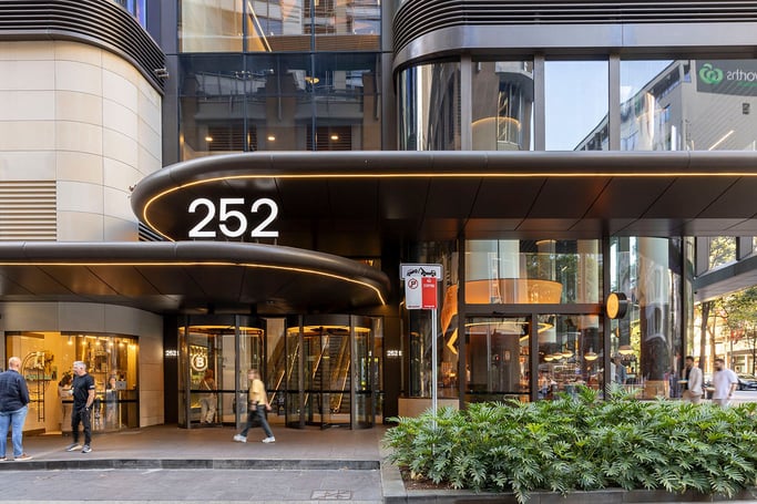 Entry of Parkline Place at 252 Pitt St, Sydney 